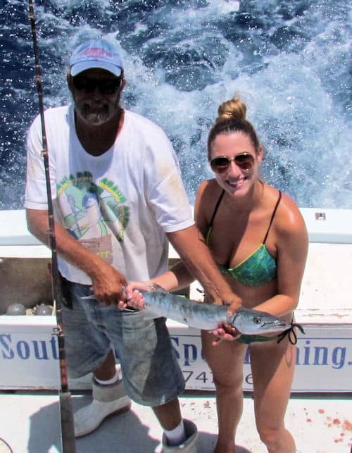 Small Barracuda caught in 2,000 ft of water south of Key West Florida