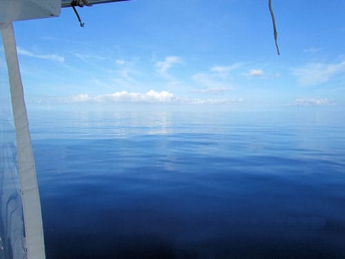 Calm seas 20 miles offshore  of Key West Florida