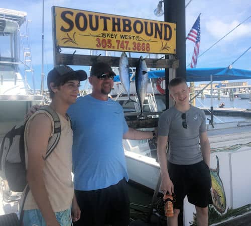 few bonitos caught in Key West fishing on the charter boat Southbound