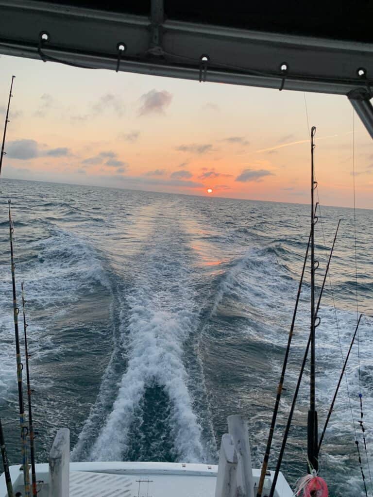 Sunset on the Southbound heading in from fishing