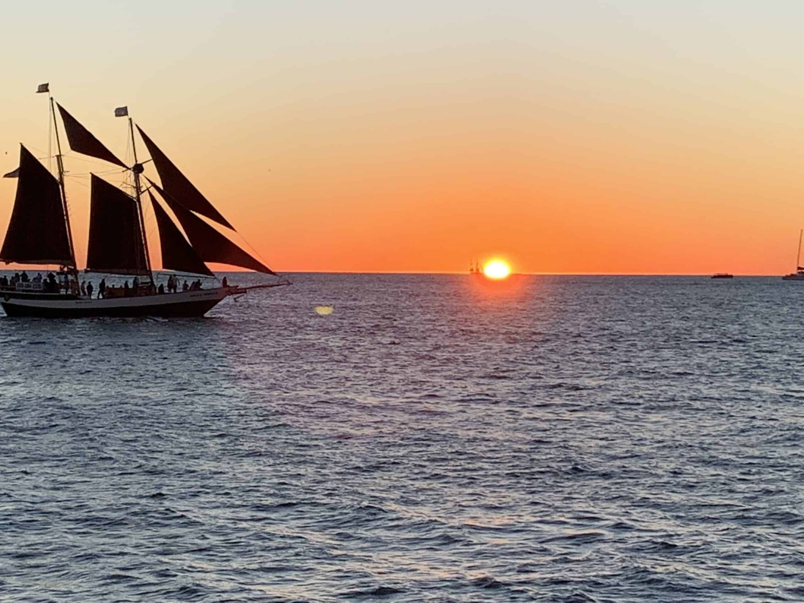 Sunset on the waters of Key West Flordia as seen from the Charter Boat Southbound