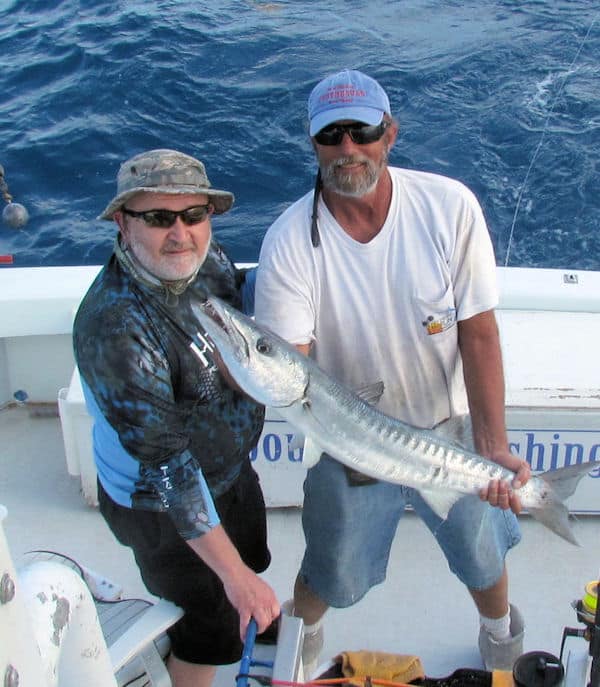 Big Barracuda caught and released in Key West fishing on charter boat Southboun