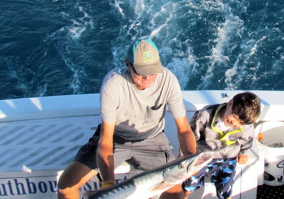Big Barracuda caught by small angler with Southbound Sportfishing on a half day fishing trip