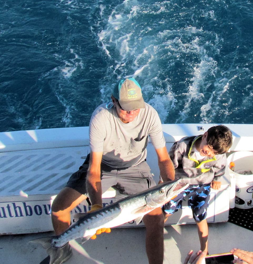 Big Barracuda caught by small angler with Southbound Sportfishing on a half day fishing trip
