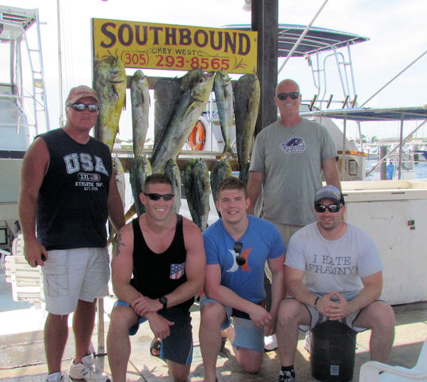Good catch of dolphin caught on the Charter Boat Southbound while fishing Key West Waters