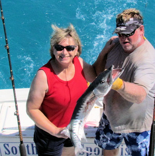 Big Barracuda caught and released in Key West fishing on charter boat Soutbound