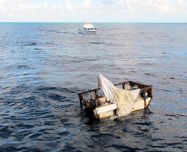Cuban Raft found off Key West while fishing on charter boat Southbound