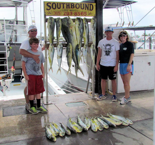 Good day of catching dolphin caught fishing Key West on Key West Charter Boat Southbound