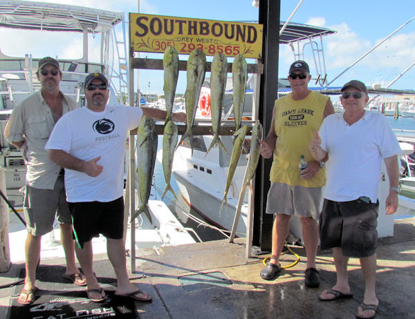 Dolphin and Black Fin Tuna caught in Key West Fishing on charter boat Southbound