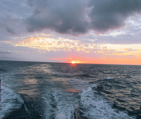 Sunset on the way in from Fishing in Key West Florida