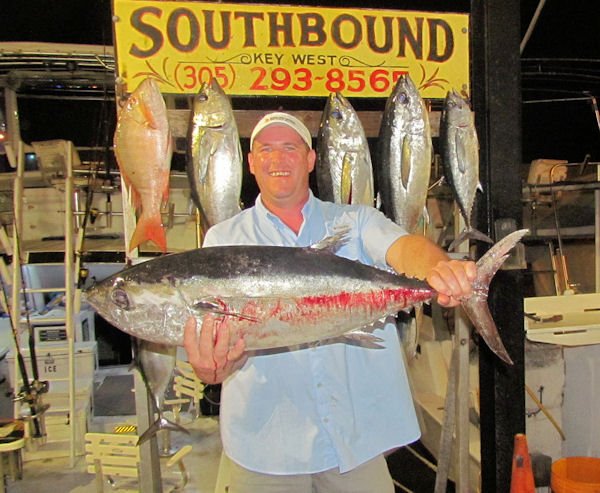 25 lb Black Fin Tuna caught in Key west fishing on charter boat Soutbound