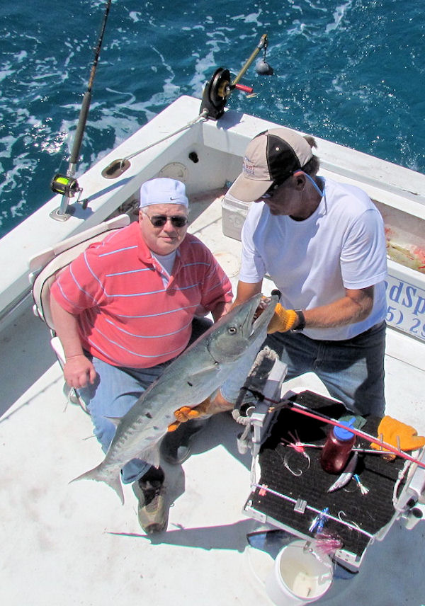 Huge Barracuda caught and released in Key West fishing on charter boat Southbound
