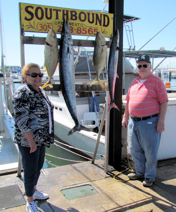 Big Wahoo and some Delicious Yellow Jacks caught in Key West fishing on charter boat Southbound
