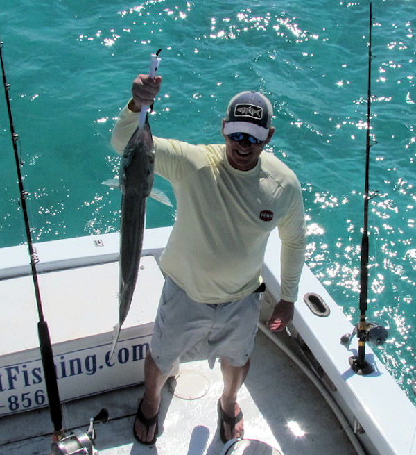 Big Barracuda caught and released in Key West fishing on charter boat Southbound