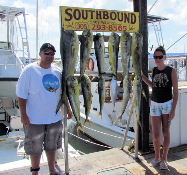 Nice catch of dolphin caught in Key West fishing on charter boat Southbound