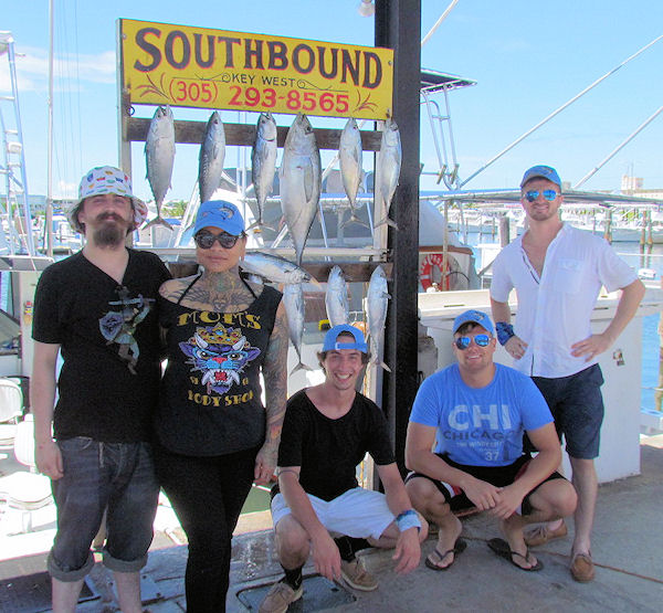 Bonitos and a Tuna caught in Key West fishing on charter boat Soutbound