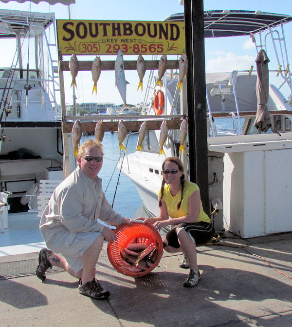 Yellow tail snapper caught fishing Key West on charter boat Southbound from Charter Boat Row Key West