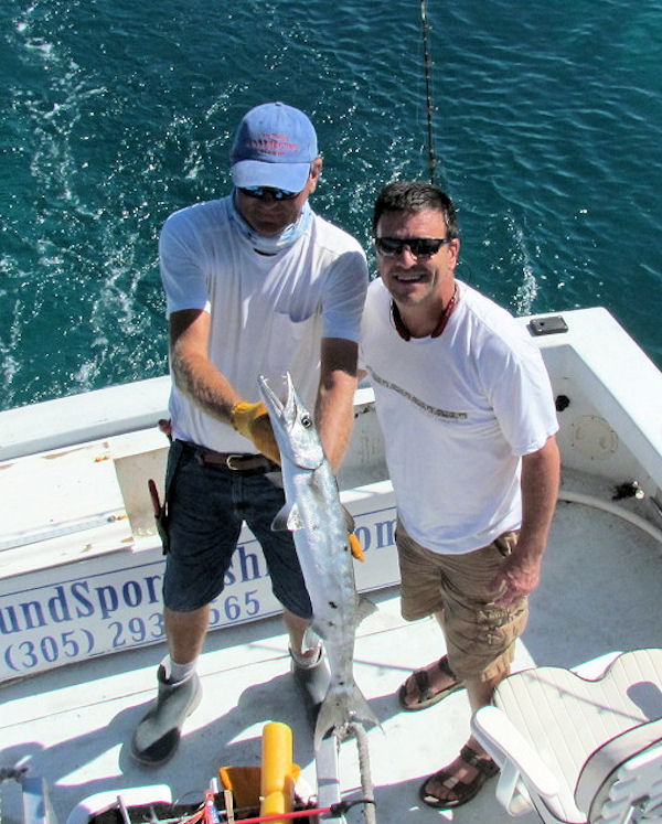 Big Barracuda caught and released in Key West fishing on charter boat Southboud