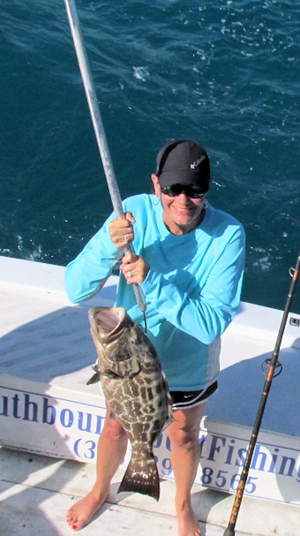 15 lb Black Grouper caught in Key West fishing on charter boat Southbound