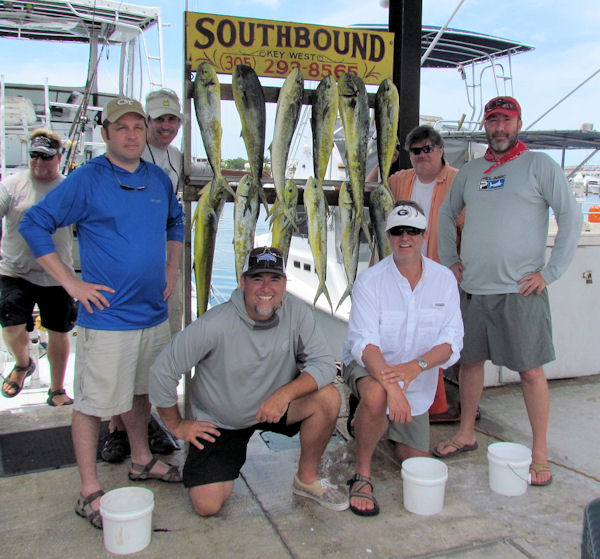 Good catch of dolphin in Key West fishing on charter boat Southbound