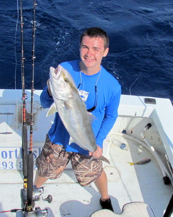 Amberjack caught and released in Key West fishing on charter boat Southbound
