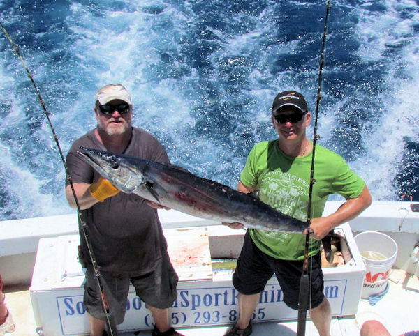 34lb wahoo caught in Key West fishing on Charter boat Southbound