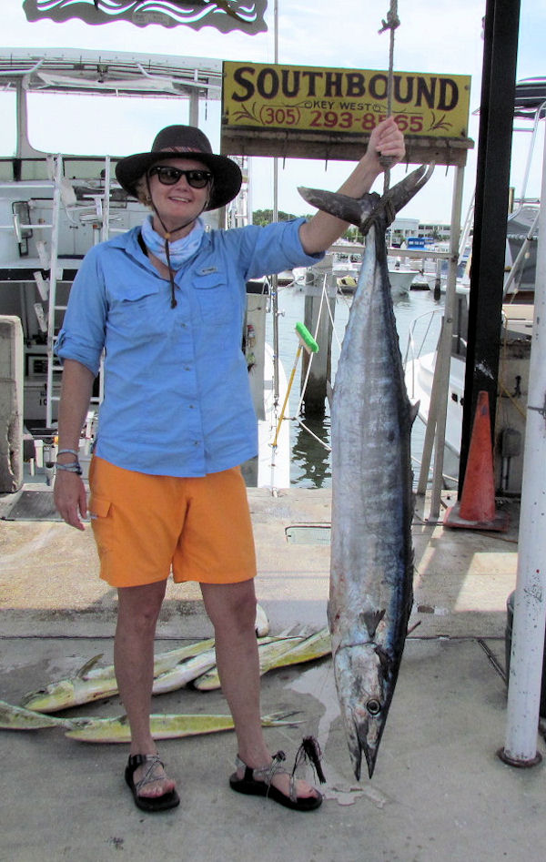 42lb Wahoo caught in Key West fishing on charter boat Southbound