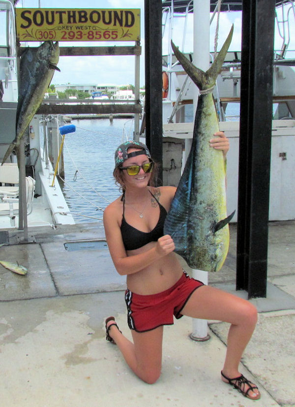 16.5 lb dolphin caught fishing Key West on charter boat Southbound