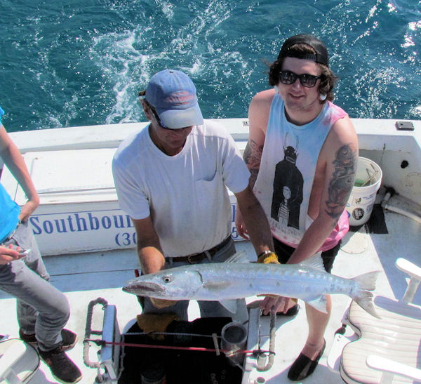 Barracuda caught and released in Key West fishing on charter boat Southbound