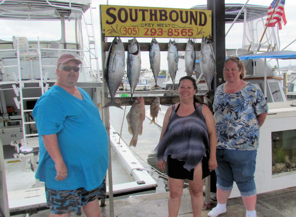 Bonitos, Grouper and Snapper caught in Key West fishing on Key West charterboat Southbound