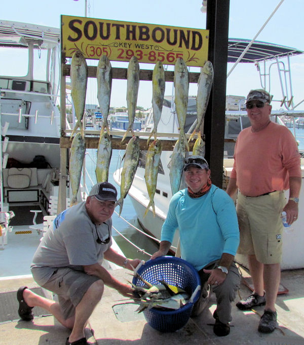Nice catch of dolphin in Key West fishing on charter boat Southbound