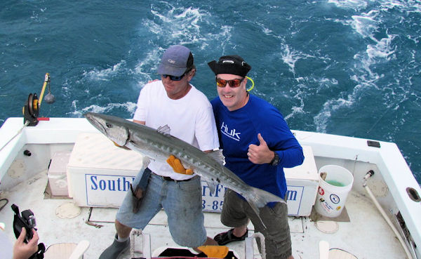 Big Barracuda caught and released in Key West fishing on charter boat Southbound