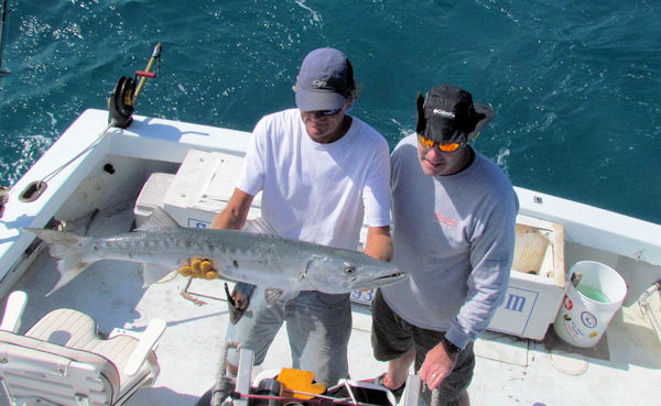 Big Barracuda caught and released in Key West fishing on charter boat Southbound