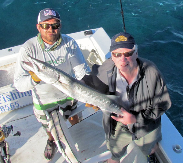 Big Barracuda caught and released in Key West fishing on charter boat Southbound