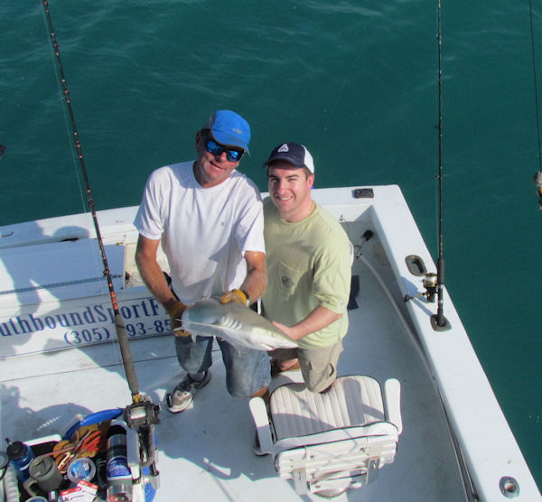Shark caught and released fishing Key West on charter boat Southbound from Charter Boat Row Key West