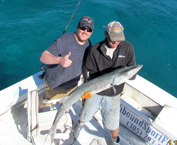 Big Barracuda caught and released in Key West fishing on charter boat Southbound