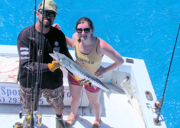 Barracuda caught and released in Key West fishing on charter boat Southbound