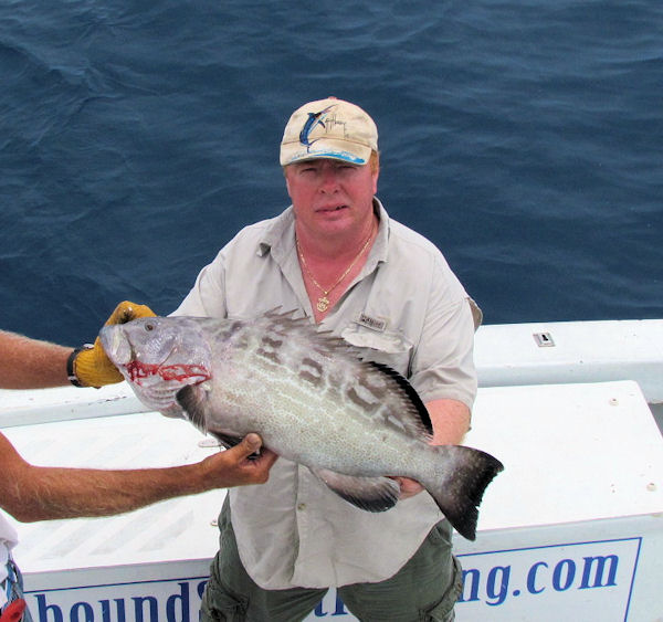 Black Grouper caught and released fishing in Key West on charter boat Southbound