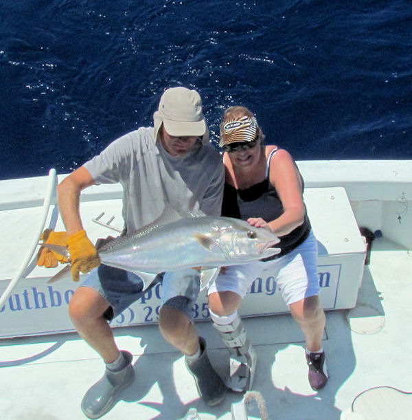 Amberjack caught and released on charterboat Southbound while fishing Key West