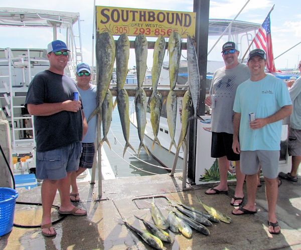 Good catch of Dolphin and a Wahoo caught in Key West fishing on Key West charter fishing boat Southbound