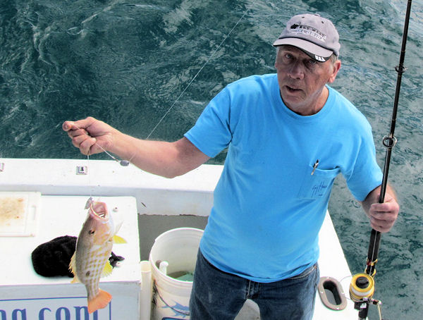 Tasty Lane Snapper caught in Key West fishing on charter boat Southbound