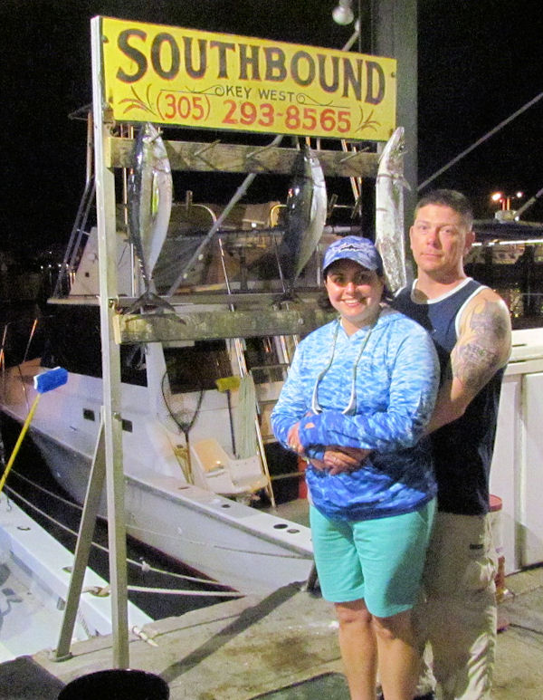 Black Fin Tuna and a mackerel caught in Key West fishing on charter Boat Southbound