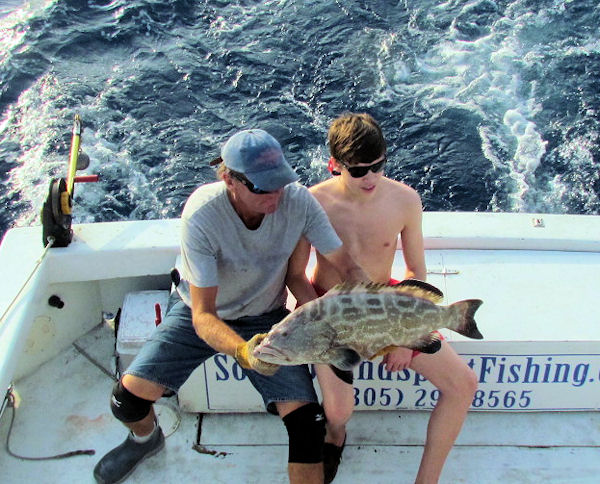 Black Grouper caught and released in Key West fishing on charter boat Southbound