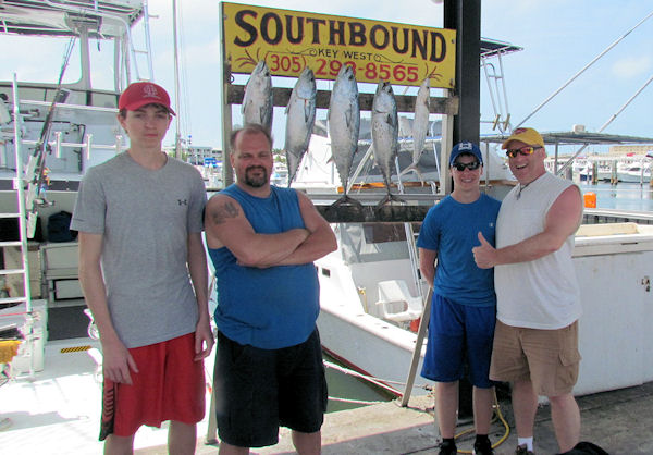Bonitos caught in Key West fishing on charter boat Southbound