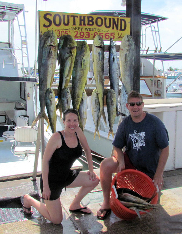 End of an excellent day of fishing on Charter boat Southboud in Key West Florida