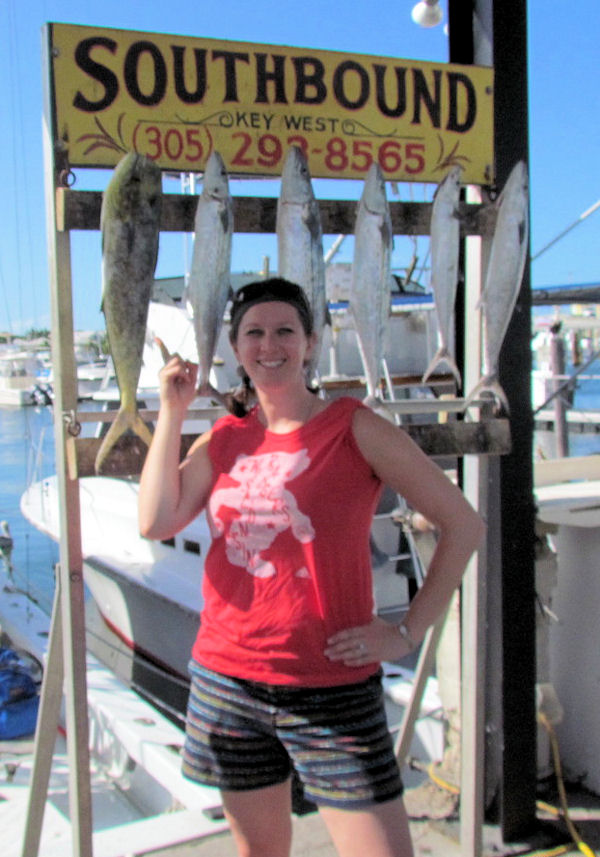 Mackerel and dolphin caught in Key West fishing on charter boat Southbound