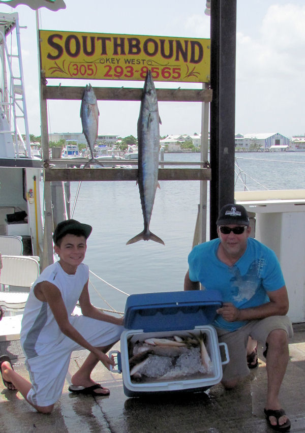 Wahoo and some tasty snapper aught in Key West fishing on charter boat Southbound from Charter Boat Row