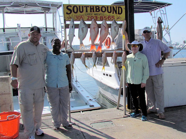 Mutton snapper, Margate and Yellow tail snapper caught fishing Key West on charter boat Southbound from Charter Boat Row Key West