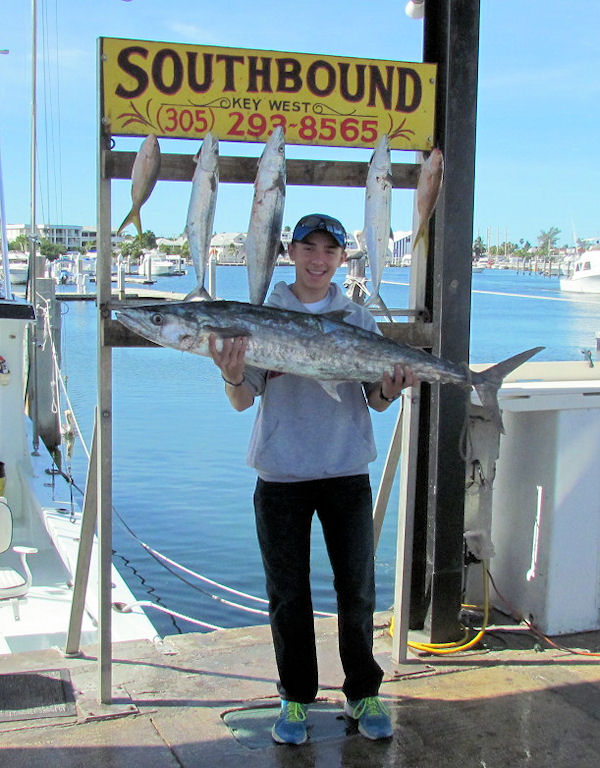 26lb Kingfish caught fishing Key West on charter boat Southbound from Charter Boat Row Key West