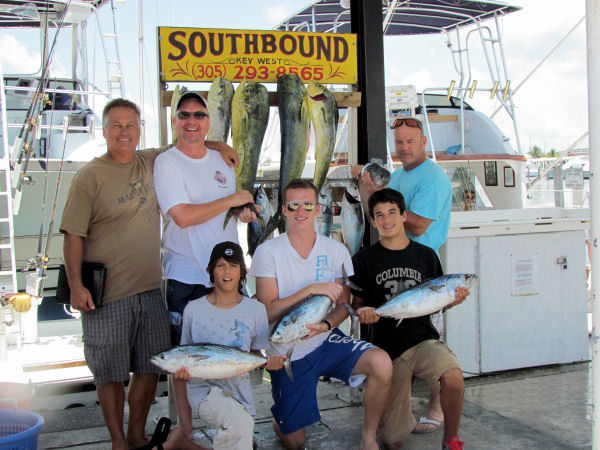 Dolphin and Bonitos caught in Key West fishing on charter boat Soutbhbound from Charter Boat Row Key West